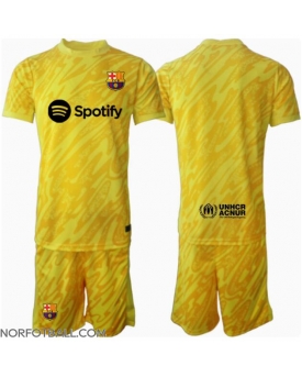 Billige Fotballdrakt Barcelona Keeper Replika Hjemmedraktsett Barn 2024-25 Kortermet (med bukser)